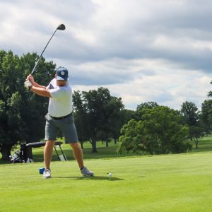 Golfer tees off at Oak Hill Country Club