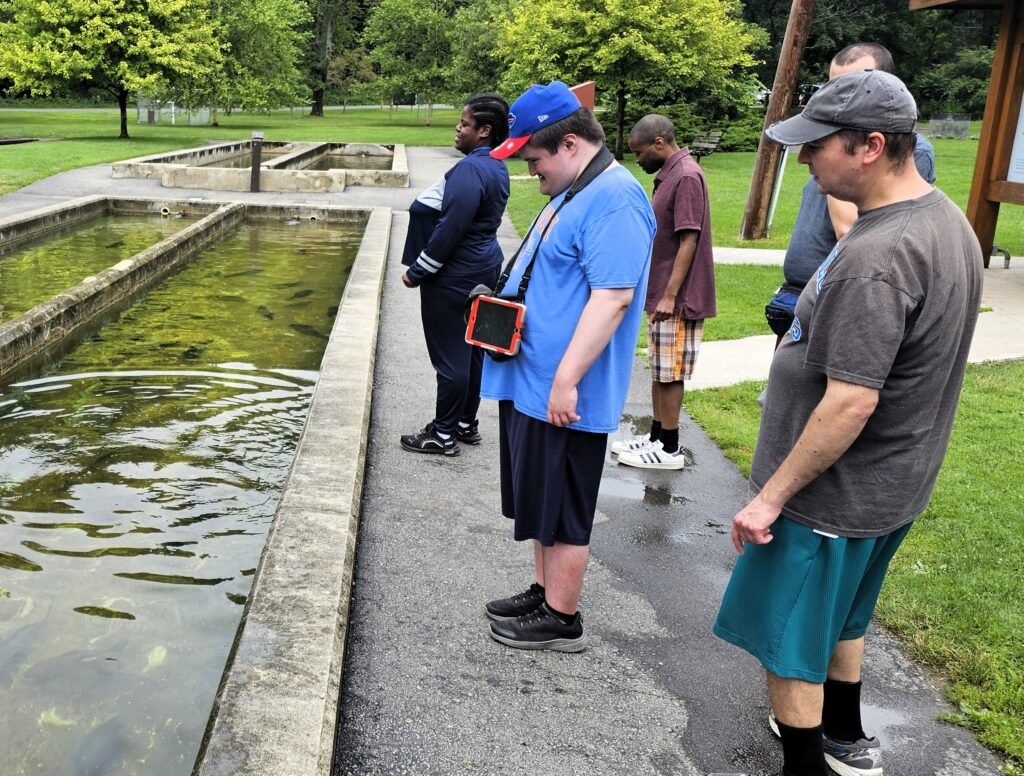 Individuals at the Powder Mills Park Hatchery